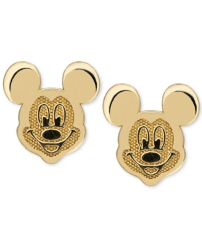Disney Children's Mickey Mouse Head Stud Earrings In 14k Gold In Yellow Gold