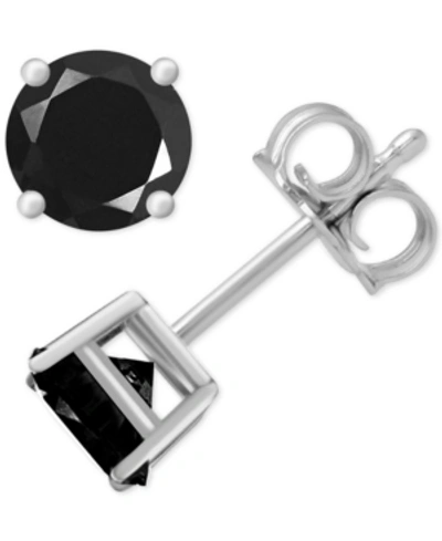 Essentials And Now This Glass Stone Stud Earrings In Silver-plate In Black