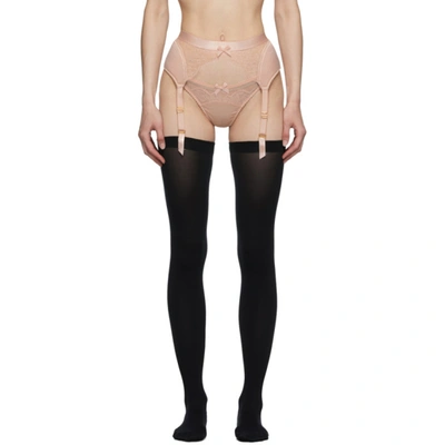 Agent Provocateur Pink Helene Suspenders In Peach