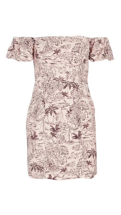 Astr Raina Off The Shoulder Minidress In Blossom Tropical Print