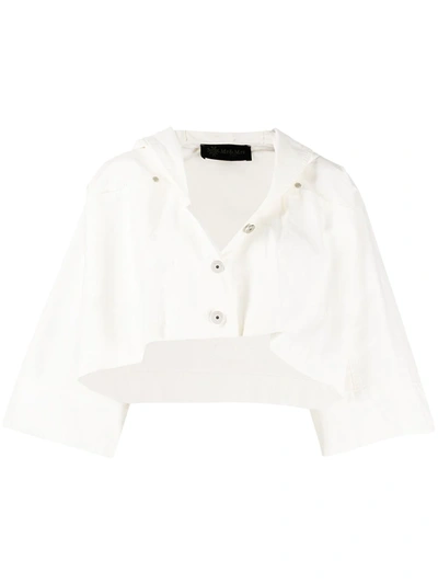 Mr & Mrs Italy Cropped Caplet Jacket In White