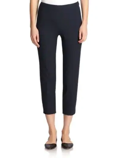 Piazza Sempione Cropped Flare Jersey Trousers In Blue