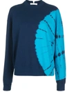 Proenza Schouler White Label Long-sleeve Tie-dye Sweatshirt In Navy/teal Bullseye Tie Dye/blue