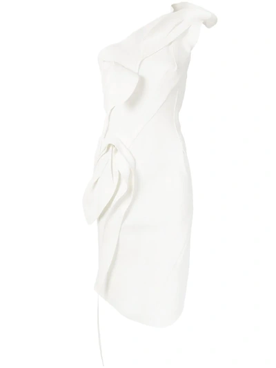 Maticevski One Shoulder Sculpted Dress In White