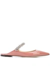 Jimmy Choo Bing Crystal Embellished Flat In Pink