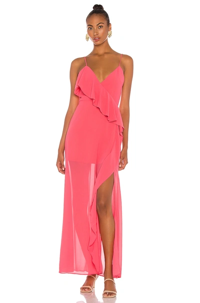 Lovers & Friends Darcy Maxi Dress In Grapefruit Pink
