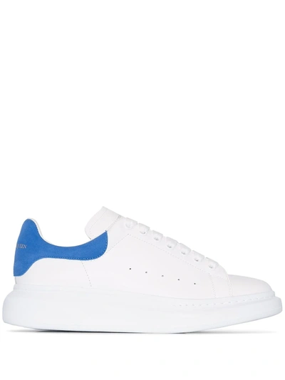 Alexander Mcqueen White And Blue Oversized Sneakers In White,blue