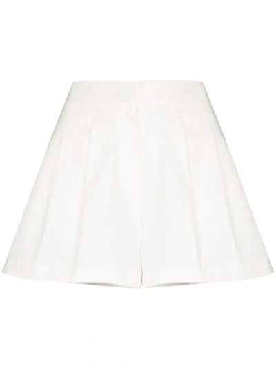 Adriana Degreas High-rise Pleated Shorts In White