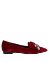 Pollini Loafers In Maroon