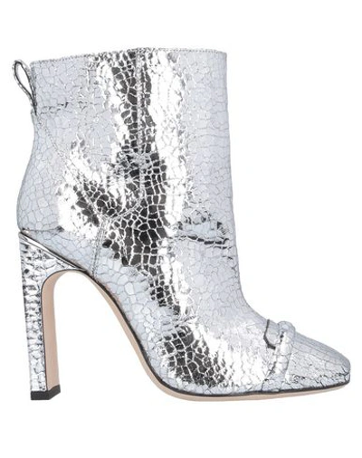 Pollini Ankle Boots In Silver