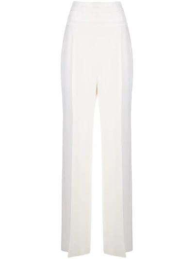 Khaite High Waisted Trousers In White