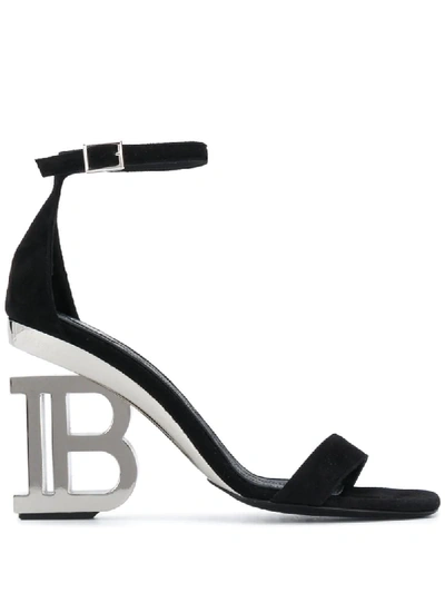Balmain B-shaped Heel Buckled Sandals In Black