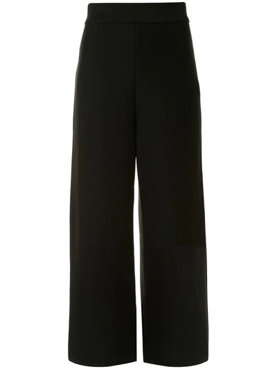 Akira Naka Rear Stripe Flared Trousers In Black