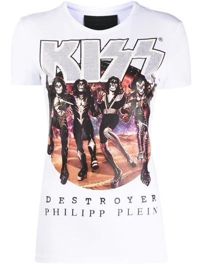Philipp Plein Rock Band T-shirt In White