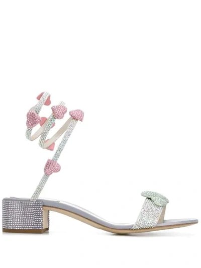 René Caovilla Crystal-embellished 40mm Sandals In Silver