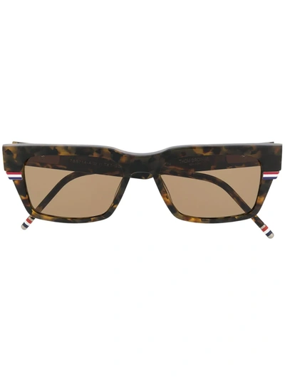 Thom Browne Wrap-around Rectangle Sunglasses In Brown