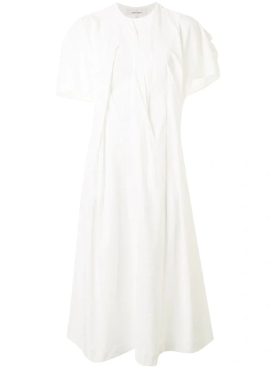 Akira Naka Flared Wide-sleeves Dress In White