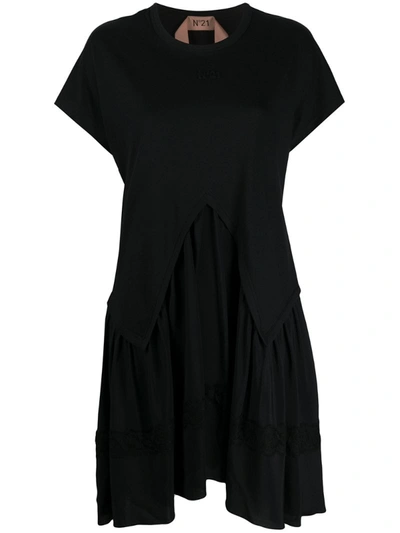 N°21 Logo Embossed T-shirt Dress In Black
