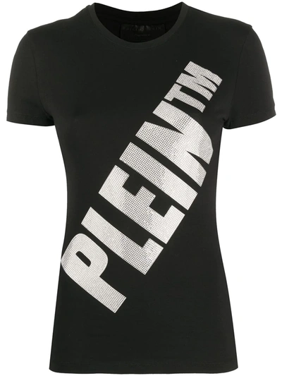 Philipp Plein Crystal Logo T-shirt In Black