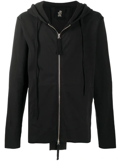 Thom Krom Contrast-panel Zipped Sweatshirt In Black