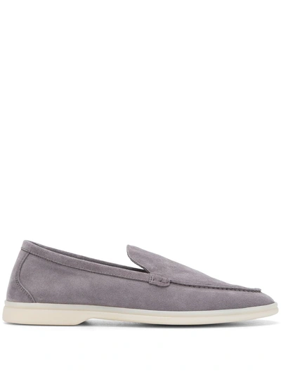 Scarosso Ludovico Loafers In Grey Suede