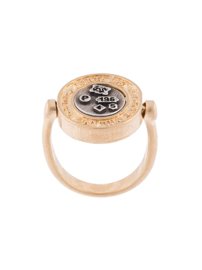 Ports 1961 Two-tone Embossed Ring In Gold