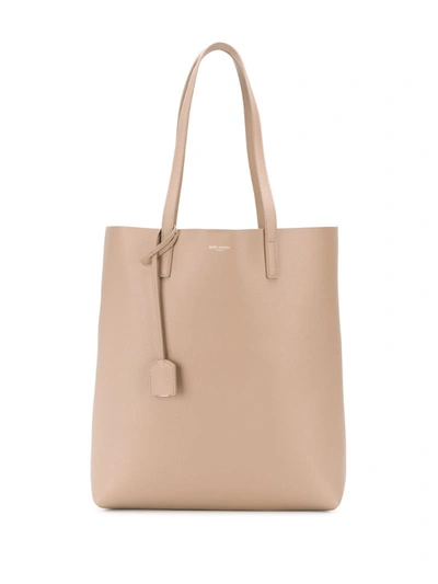 Saint Laurent Bold Leather Shopping Bag In Neutrals