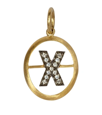 Annoushka 18ct Gold Diamond Initial X Pendant