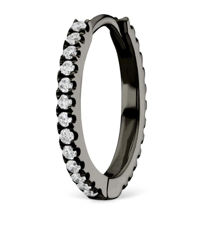 Maria Tash 9.5mm Diamond Eternity Ring Bl In Black
