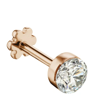 Maria Tash 2mm Invisible Set Diamond Thre In Rose Gold