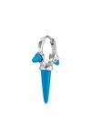 Maria Tash Triple Long Turquoise Spike Clicker Earring In White Gold