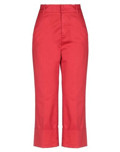 Dondup Cropped Pants In Red