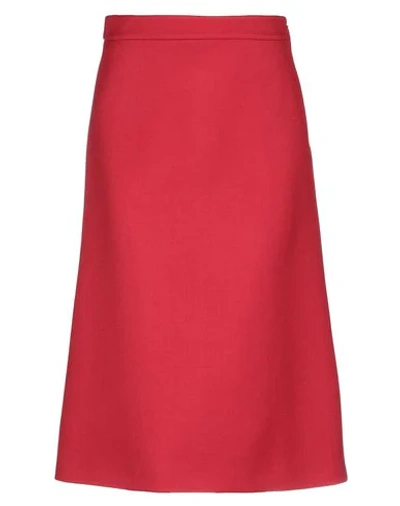 Prada Midi Skirts In Brick Red
