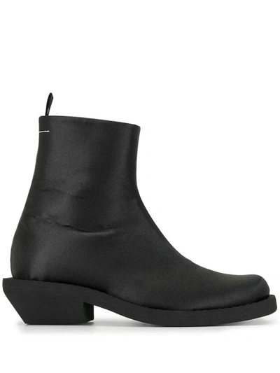 Mm6 Maison Margiela Extended Heel Ankle Boots In Black