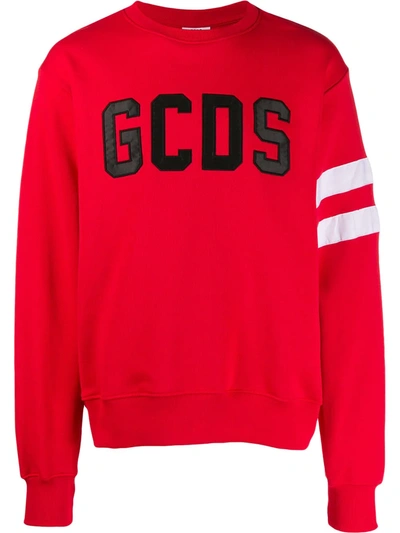Gcds Logo Patch Sweatshirt In Red,white,black