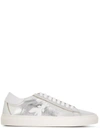 Patrizia Pepe Fly Patch Leather Sneaker In Silver