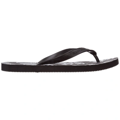 Versace Jeans Couture Men's Rubber Flip Flops Sandals In Nero