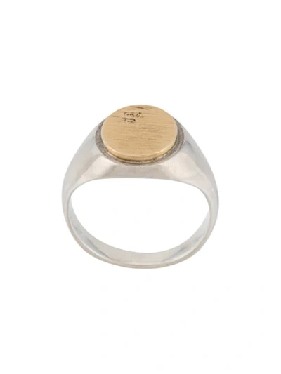 Bunney Disc Embellished Signet Ring In Silver