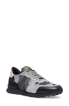 Valentino Garavani Women's Rockrunner Low Top Sneakers In Grigio Black