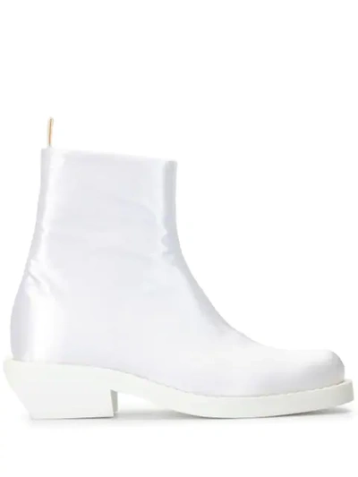 Mm6 Maison Margiela Satin Ankle Boots In White