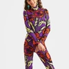 La Doublej Floral Stretch Turtleneck In Big Blooms Viola