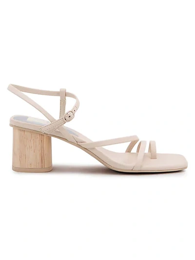 Dolce Vita Zyda Leather Ankle-strap Sandals In Ivory