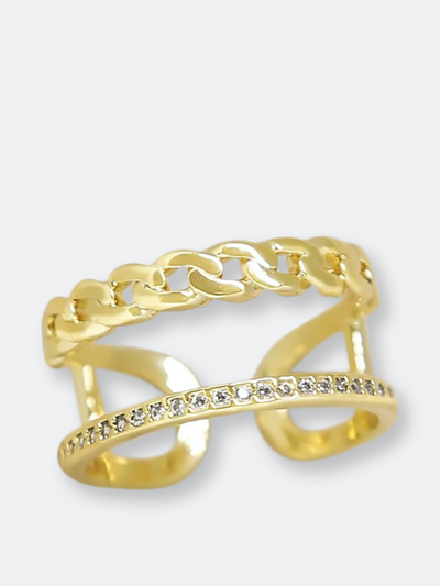 Ettika Wanderer Crystal And Gold - Tone Ring