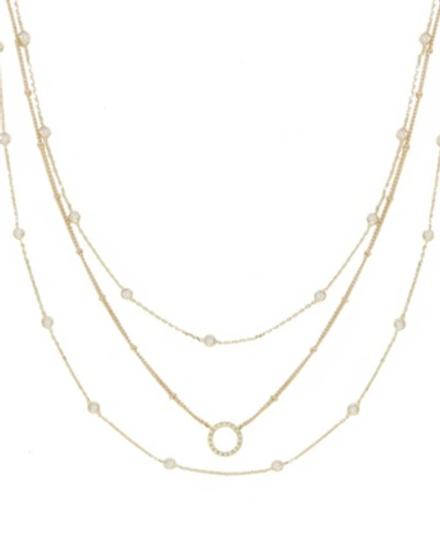 Ettika Monroe Crystal Strand Layered Necklace In Gold