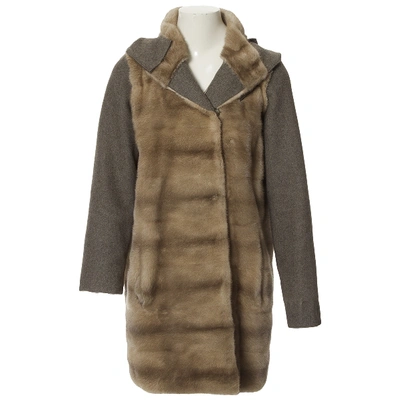 Pre-owned Yves Salomon Grey Mink Coat