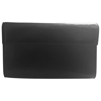 Pre-owned Alaïa Black Lizard Clutch Bag