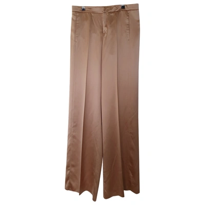 Pre-owned Gucci Silk Trousers In Gold