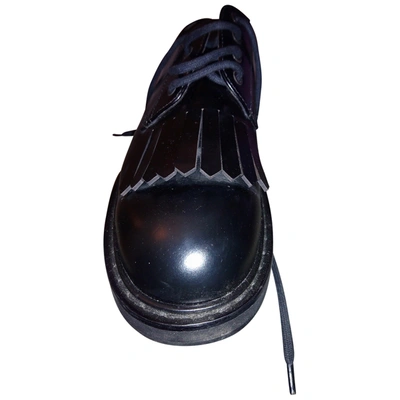Pre-owned Alexander Mcqueen Leather Lace Ups In Black