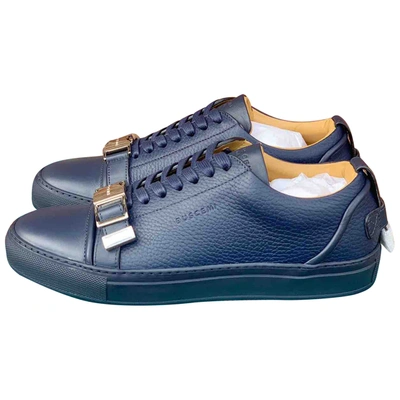 Pre-owned Buscemi Leather Low Trainers In Blue