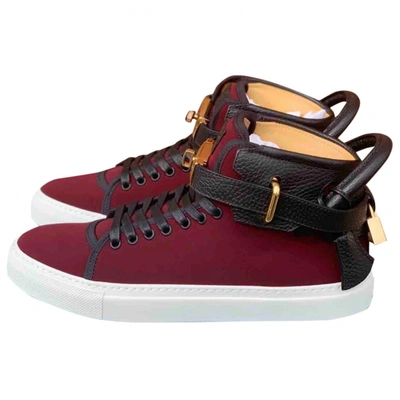 Pre-owned Buscemi Cloth High Trainers In Burgundy